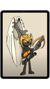 Stick War Legacy Old Versions 2 Albowtross character from Stick War: Legacy, with battle-ready wings, holding a crossbow, and ready to fire arrows on the enemy.