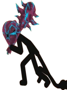 Stick War Legacy Mod APK Giant character with Vamp Skin, showcasing dark-themed upgraded appearance