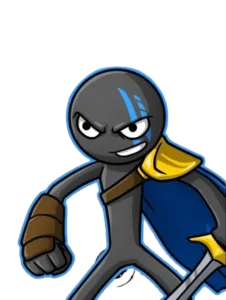 Stick War Legacy Mod APK Swordswrath character wearing armor and wielding a sword in battle-ready pose