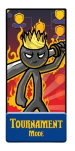 Stick War Legacy Mod APK Tournament Mode featuring Swordwrath character in competitive position