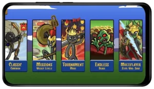 Different game modes available in Stick War Legacy Mod APK including Campaign, Endless Dead, and Tournament