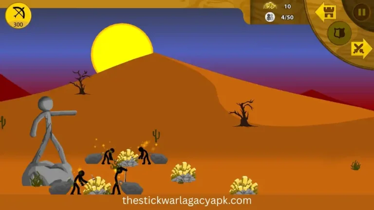 Stick War Legacy miners collecting gold to boost resource management and army building