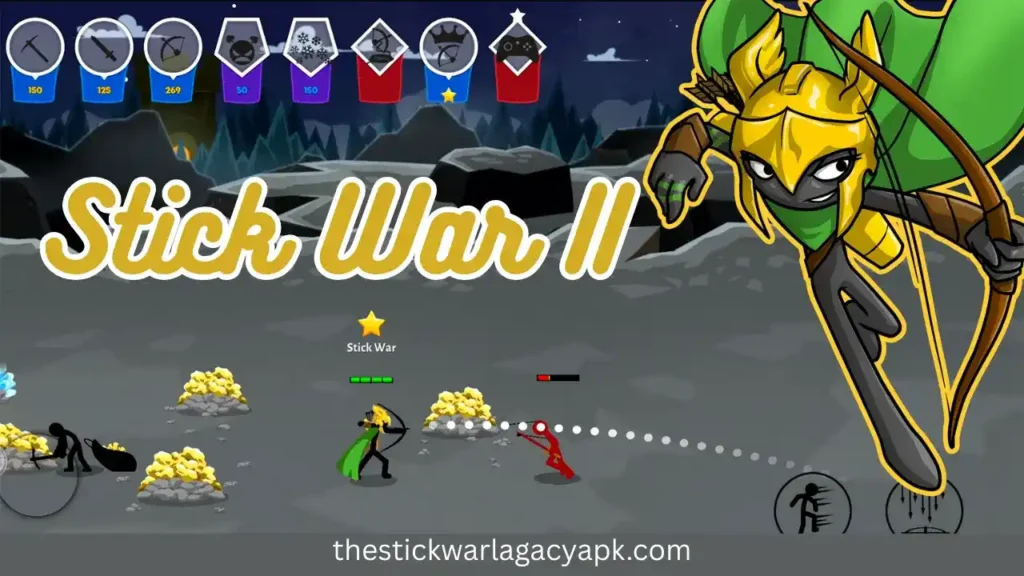 10 War Strategy Games Like Stick War Legacy to Play on Android 2 Stick War 2 battle screen with Archidon archer fighting enemy units – best war strategy games like Stick War Legacy for Android