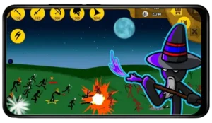 Stick War Legacy Magikill character in action casting spells during gameplay