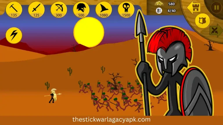 Stick War Legacy defense strategy with frontline units holding position to survive enemy rush attacks