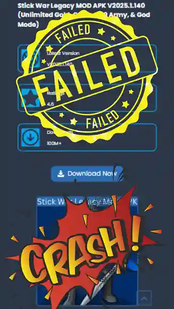 Common Installation Issues and Fixes 1 image showing stick war legacy failed installation errors and their fixes