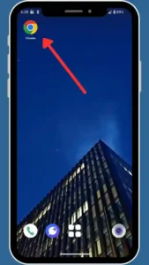 mobile phone screen showing google chrome browser