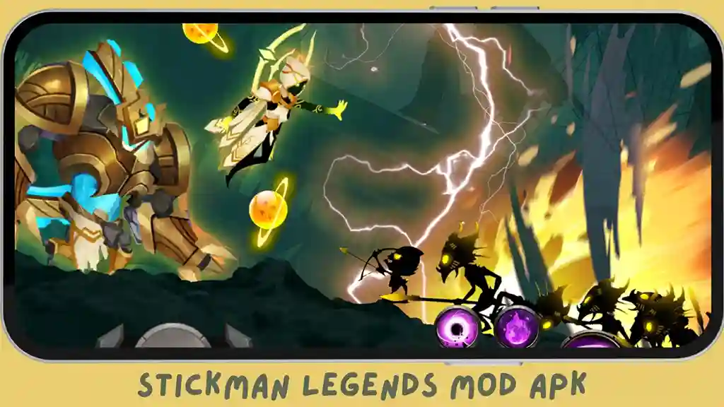 Stickman Legends Mod APK - Mega Menu 9 Action-packed stickman battle scene in stickman legends mod apk