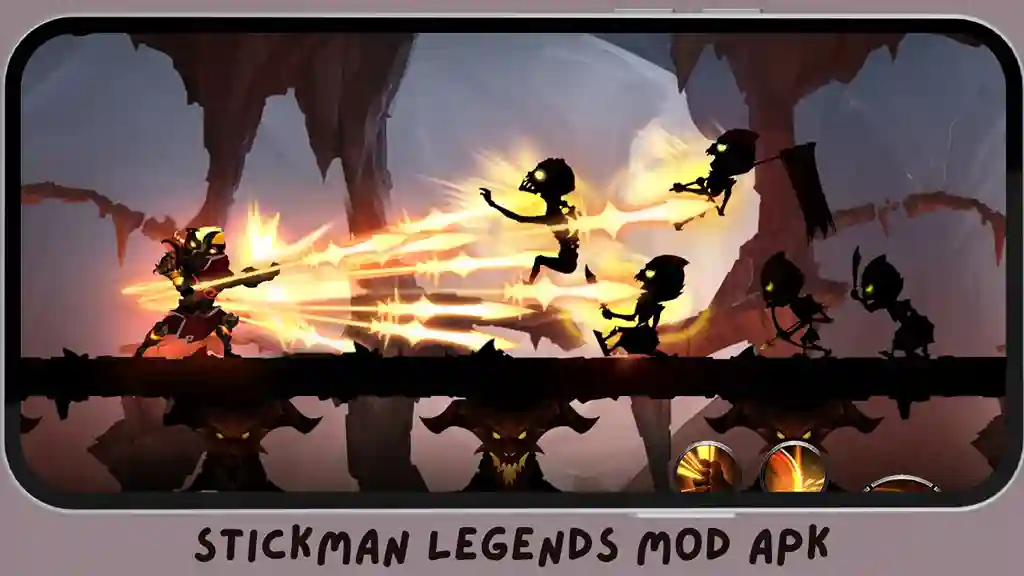 Stickman Legends Mod APK - Mega Menu 15 Action-packed stickman battle scene