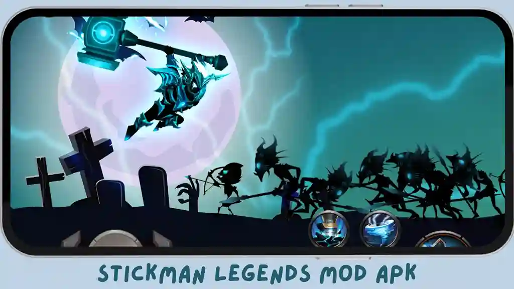 Stickman Legends Mod APK - Mega Menu 16 Stickman fighting against dark creatures in stickman legends mod apk