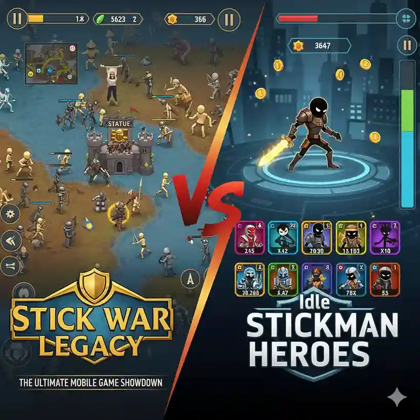Stick war legacy vs idle stickman heroes: gameplay comparison