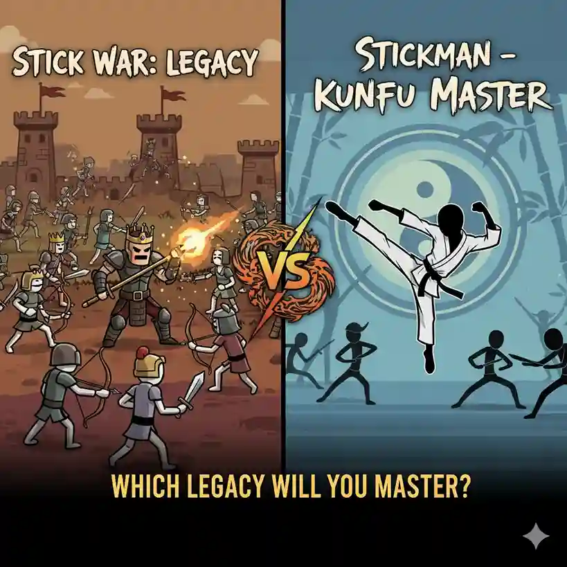 Stick war legacy vs stickman kungfu master: gameplay comparison