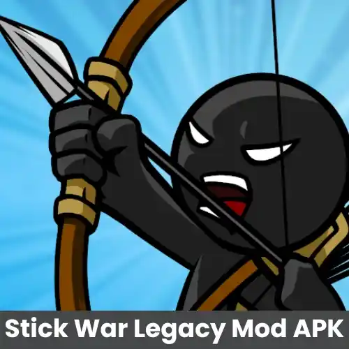Stick War Legacy Mod APK logo featuring Archidon archer character aiming with bow